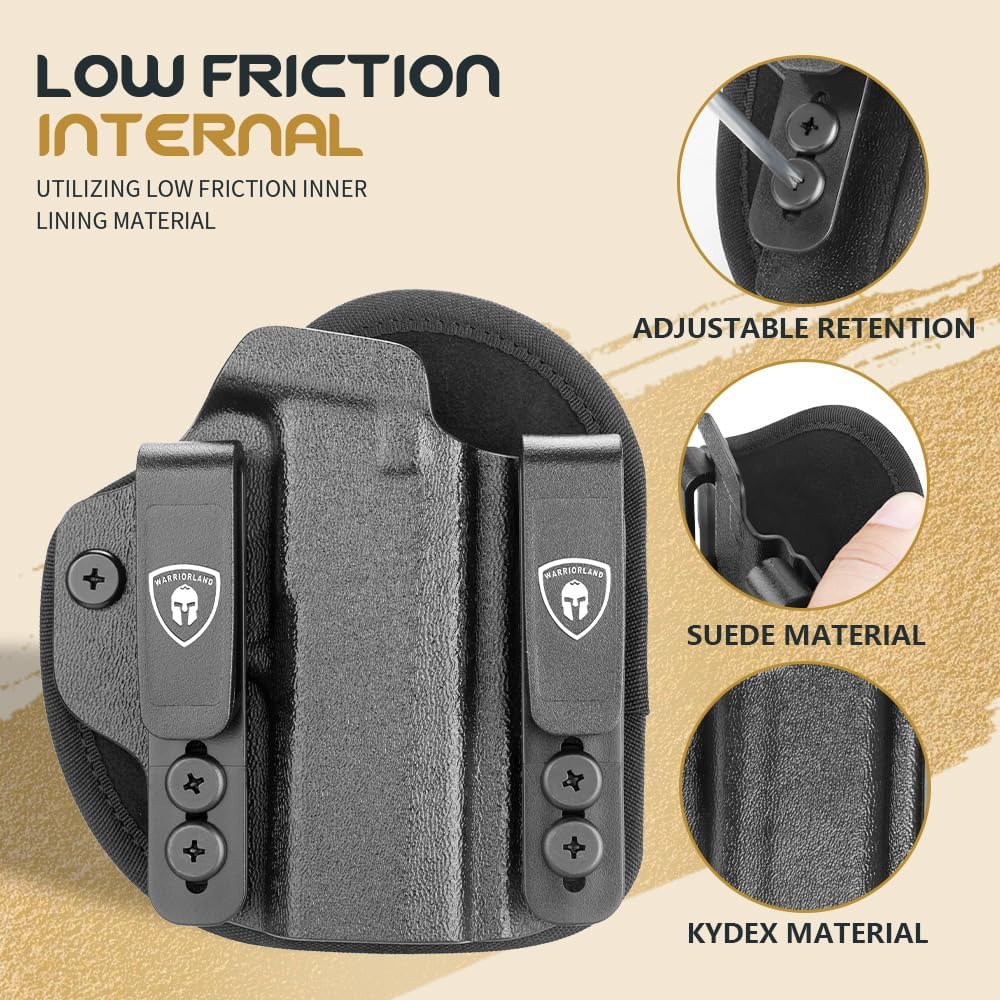 WARRIORLAND Hybrid Kydex & Nylon Holster, Fit P365 P365 XL P365 SAS P365X P365.380 ACP, Optics Cut & Open Muzzle, Concealed Carry Right Hand - WARRIORLAND