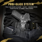 IWB Kydex Holster with Claw and Optic Cut: Glock 17/19/26/34 Gen3-5、Glock 17/19 Gen 4-5 MOS、Glock 23/32 Gen3-4,G19X G26 Gen5 MOS G34 Gen5 MOS G44 G45 G45 MOS Inside Waistband Appendix Carry G19 Holster, Adj. Cant & Retention, Right Hand|WARRIORLAND - WARRIORLAND