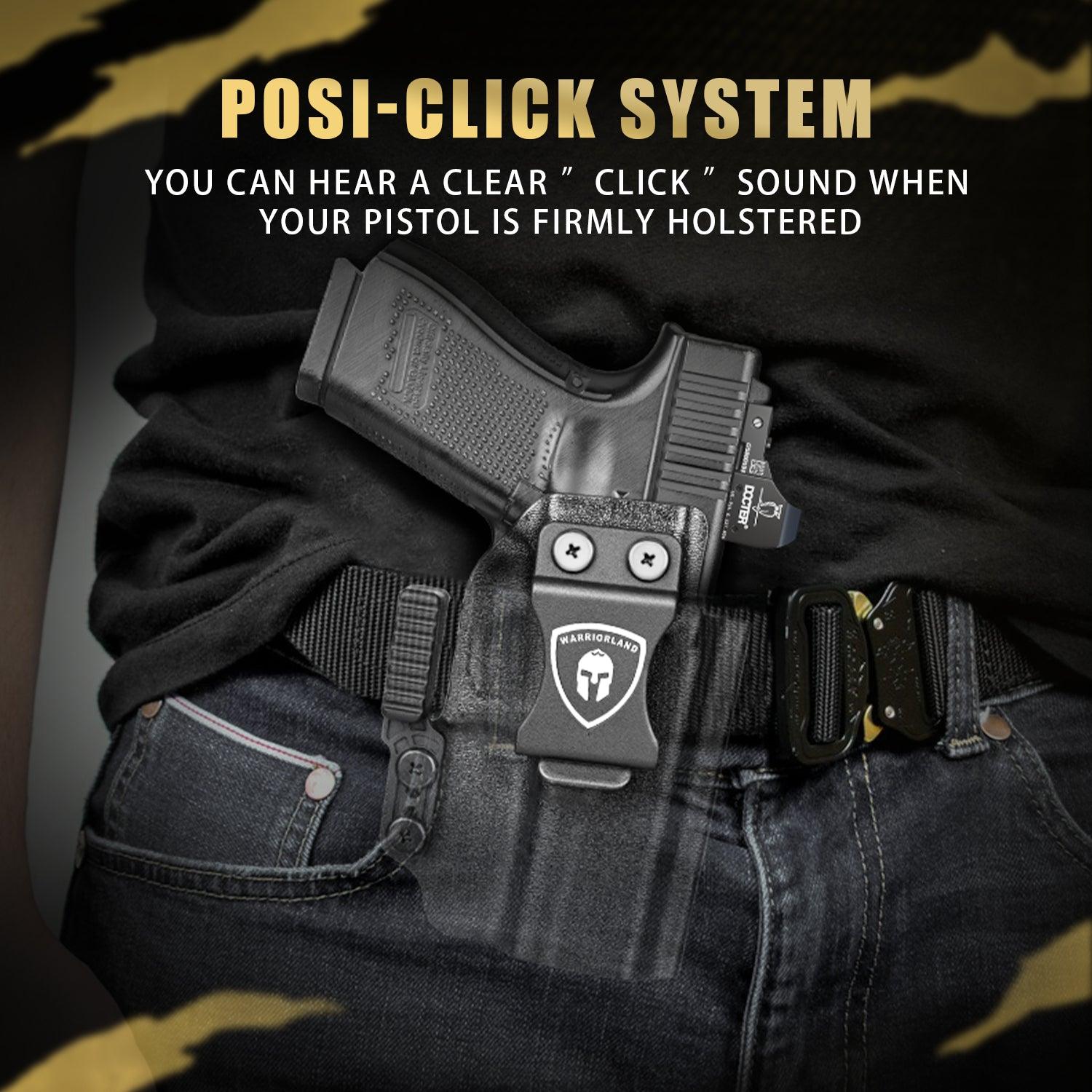 IWB Kydex Holster with Claw and Optic Cut: Glock 17/19/26/34 Gen3-5、Glock 17/19 Gen 4-5 MOS、Glock 23/32 Gen3-4,G19X G26 Gen5 MOS G34 Gen5 MOS G44 G45 G45 MOS Inside Waistband Appendix Carry G19 Holster, Adj. Cant & Retention, Right Hand|WARRIORLAND - WARRIORLAND