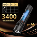 1600 Lumen Tactical Flashlight, Compact Handheld Flashlight with Max Beam Distance 473 Meters, IP68, EDC Flashlight with Rechargeable Battery, Outdoor, Camping and Emergency|WARRIORLAND - WARRIORLAND