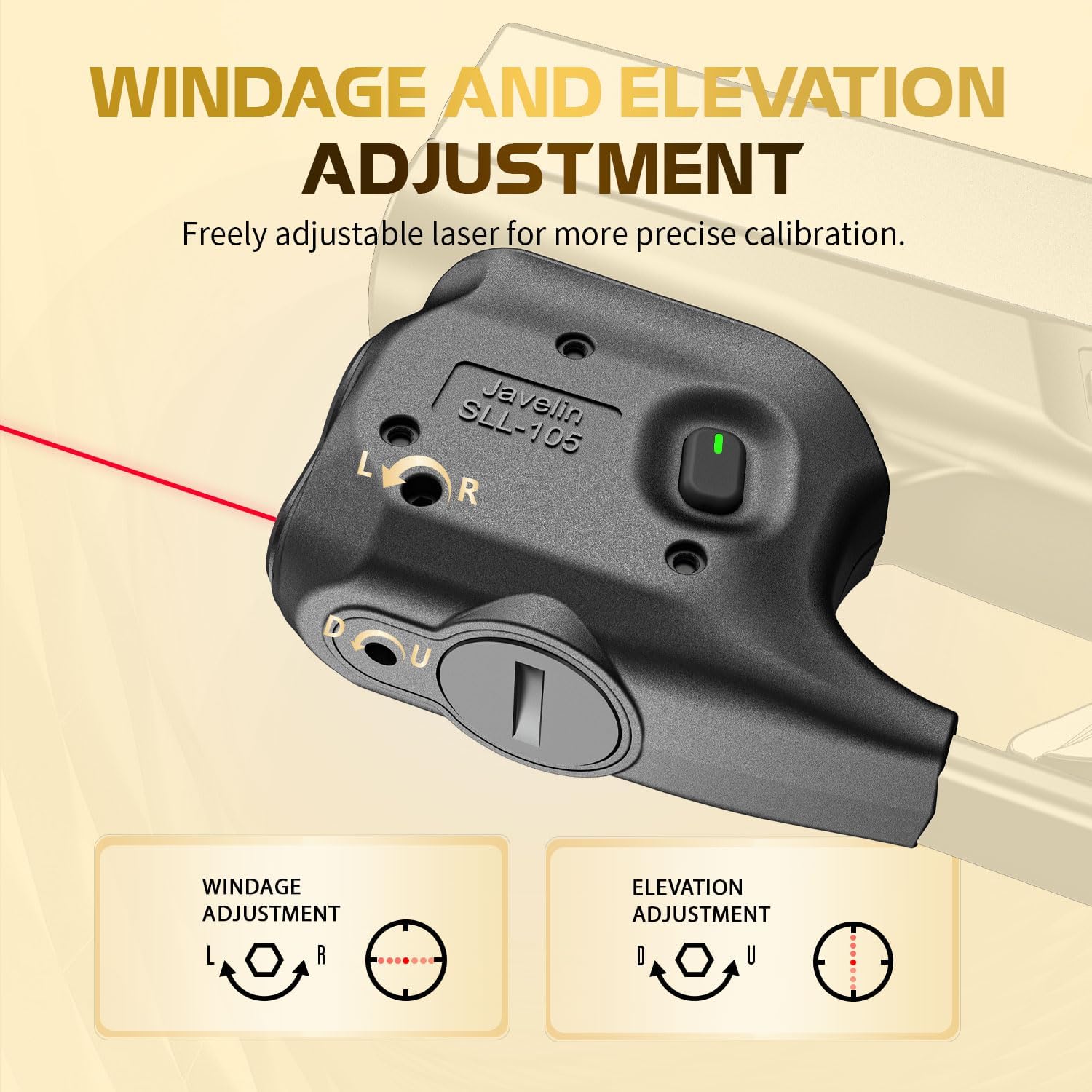 WARRIORLAND Pistol Light Laser Combo Fits Glock 42/43/43X/48 (No Rail), Compact 150-Lumen Trigger Mounted Tactical Weapon Light with Red Laser & White LED, Power Indicator & 3 Light Mode, SLL-105 - WARRIORLAND