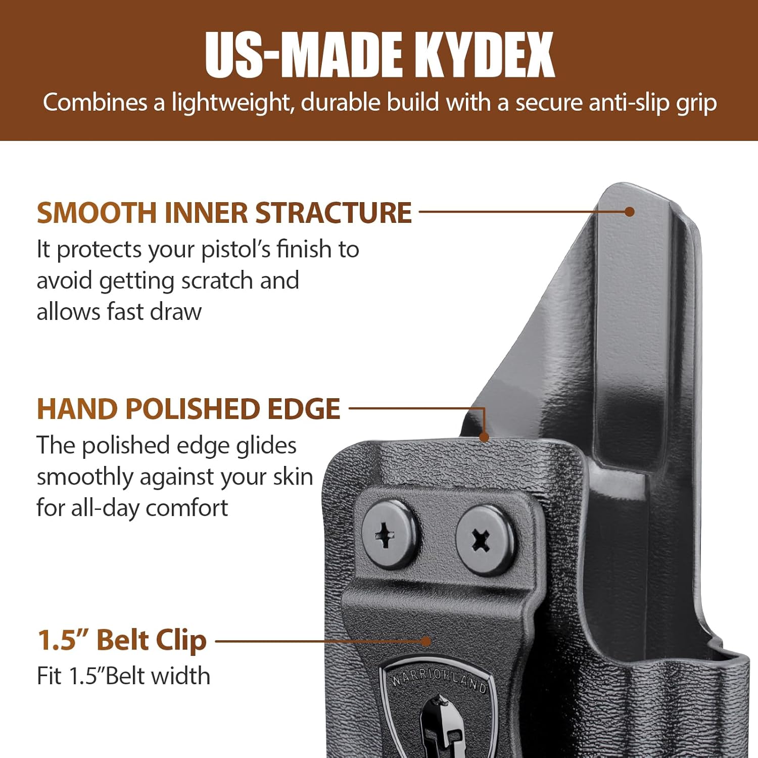 WARRIORLAND Kydex IWB Holster for Sig P320 Compact/XCompact/X-Carry/M18/M17/Full-Size/XFive Legion/DH3/AXG, Optics Cut, Adjustable Cant & Retention, Right Hand Concealed Carry - WARRIORLAND