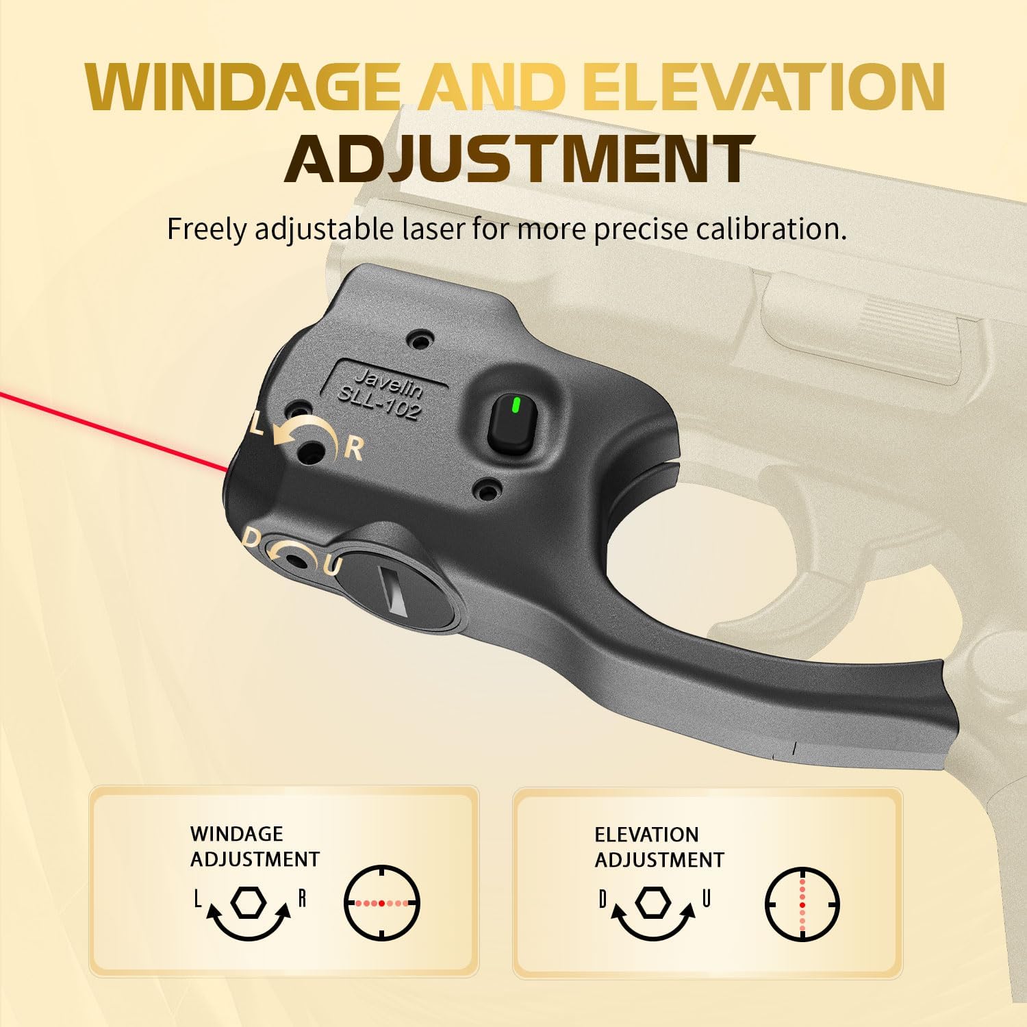 WARRIORLAND Pistol Light Laser Combo Fits S&W M&P Shield 9mm/.40, Compact 150-Lumen Trigger Mounted Tactical Weapon Light with Red Laser & White LED, Power Indicator & 3 Light Mode Options - WARRIORLAND