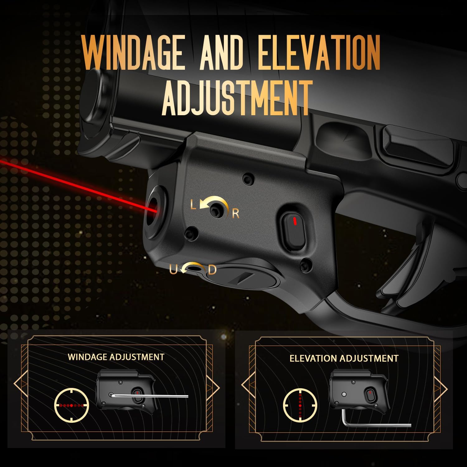 WARRIORLAND Red Trigger Laser Fit for Hellcat Pro - Compact & Lightweight Trigger Mounted Tactical Weapon Light with Battery Indicator and Ambidextrous Switch, WLS-110 - WARRIORLAND