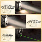 WARRIORLAND Pistol Light Laser & Holster Fit for Springfield Hellcat 3″ MICRO-COMPACT, Compact 150-Lumen Trigger Mounted Tactical Weapon Light with Green Laser White LED & IWB Holster, Power Indicator - WARRIORLAND