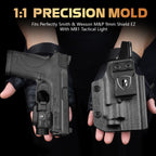 WARRIORLAND MB1 500 Lumens Portable Universal Rail Mounted Weapon Light - Red Laser & White LED Combo with M&P 9mm Shield EZ Kydex Holster-Three Operation Modes & Power Indicator MB1w/MPS9EZ Holster - WARRIORLAND