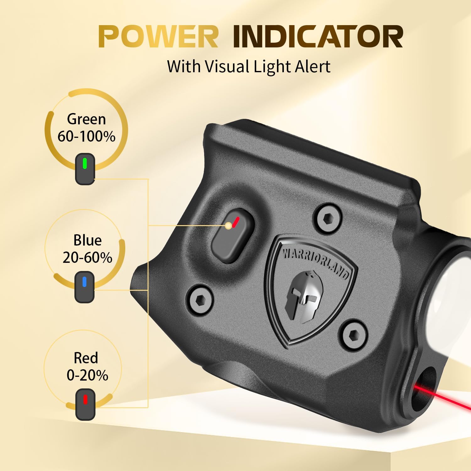 WARRIORLAND Pistol Light Laser & Holster Fit for Sig P365-XMACRO, Compact 150-Lumen Trigger Mounted Tactical Weapon Light with Red Laser White LED Flashlight & IWB Holster, Power Indicator - WARRIORLAND