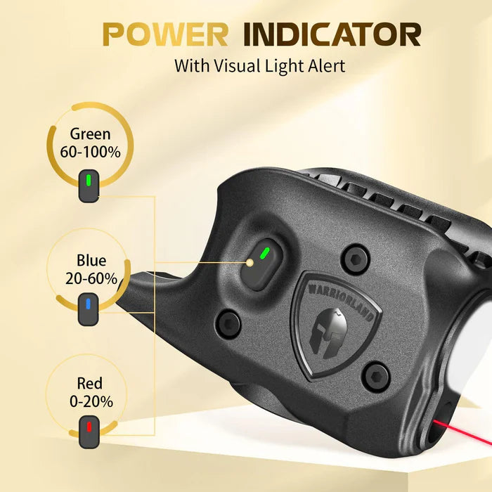 WARRIORLAND SLL-105 Pistol Light Laser & Holster Fit for Glock 48 (No Rail Version), Compact 150-Lumen Trigger Mounted Tactical Weapon Light with Red Laser White LED & IWB Holster, Power Indicator