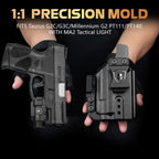 WARRIORLAND MB1 500 Lumens Portable Universal Rail Mounted Weapon Light - Red Laser & White LED Combo with Taurus G2C/G3C Claw Holster - Three Operation Modes & Power Indicator MB1w/G2C - WARRIORLAND
