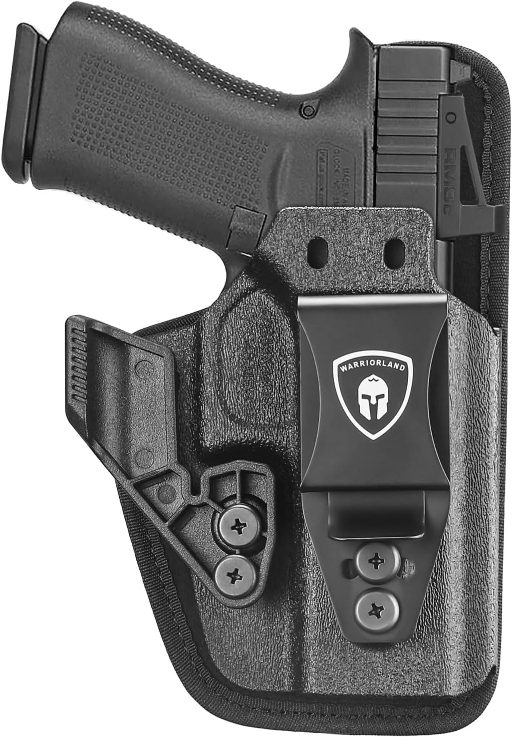 WARRIORLAND IWB Hybrid Holster for Glock 43X / 43X MOS / 43 / 48 MOS / G48 – Optic Cut, Right Hand, Adj. Height/Cant/Retention - WARRIORLAND