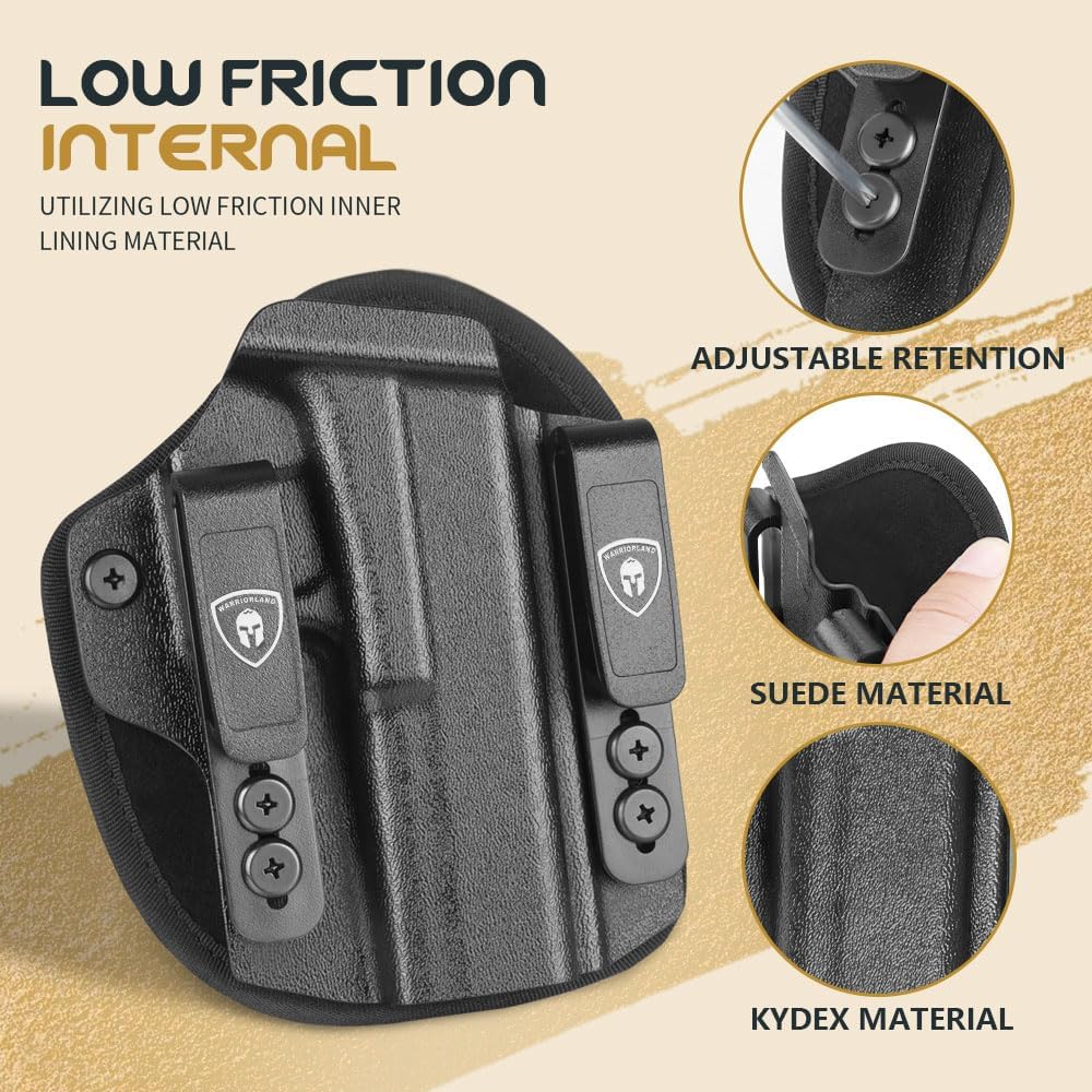 WARRIORLAND IWB Hybrid Kydex&Nylon Gun Holster for Glock 17 Gen 3 4 5 & G22 G31 Gen 3 4 & their MOS version,Optics Cut Pistol Holster,Concealed Carry Holster for Men/Women,Right Hand - WARRIORLAND