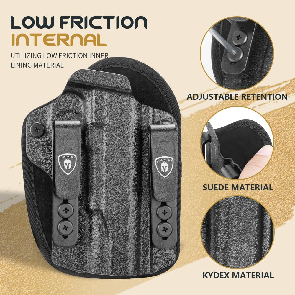 WARRIORLAND IWB Hybrid Kydex&Nylon Gun Holster for Colt 1911 Holster,Fits 1911 5'' No Rail Optics Cut Pistol Holster,Concealed Carry Holster for Men/Wome,Right Hand - WARRIORLAND