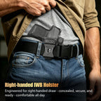 Sig P365 / P365X / P365 SAS IWB Kydex Holster w/Mini Claw - Appendix Concealed Carry, Adj. Cant & Retention, Audible Lock, Optics Cut Ready, Right Hand - WARRIORLAND
