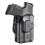 WARRIORLAND P365 TLR-6 OWB Holster Index Finger Release Fit Sig Sauer P365 Nitron Micro-Compact/P365 SAS with Streamlight TLR-6/TLR-6HL/TLR-6HL, 360 Degree Adj. Belt Clip Fit 1.5-2.25 Inch Belt, Right Hand - WARRIORLAND