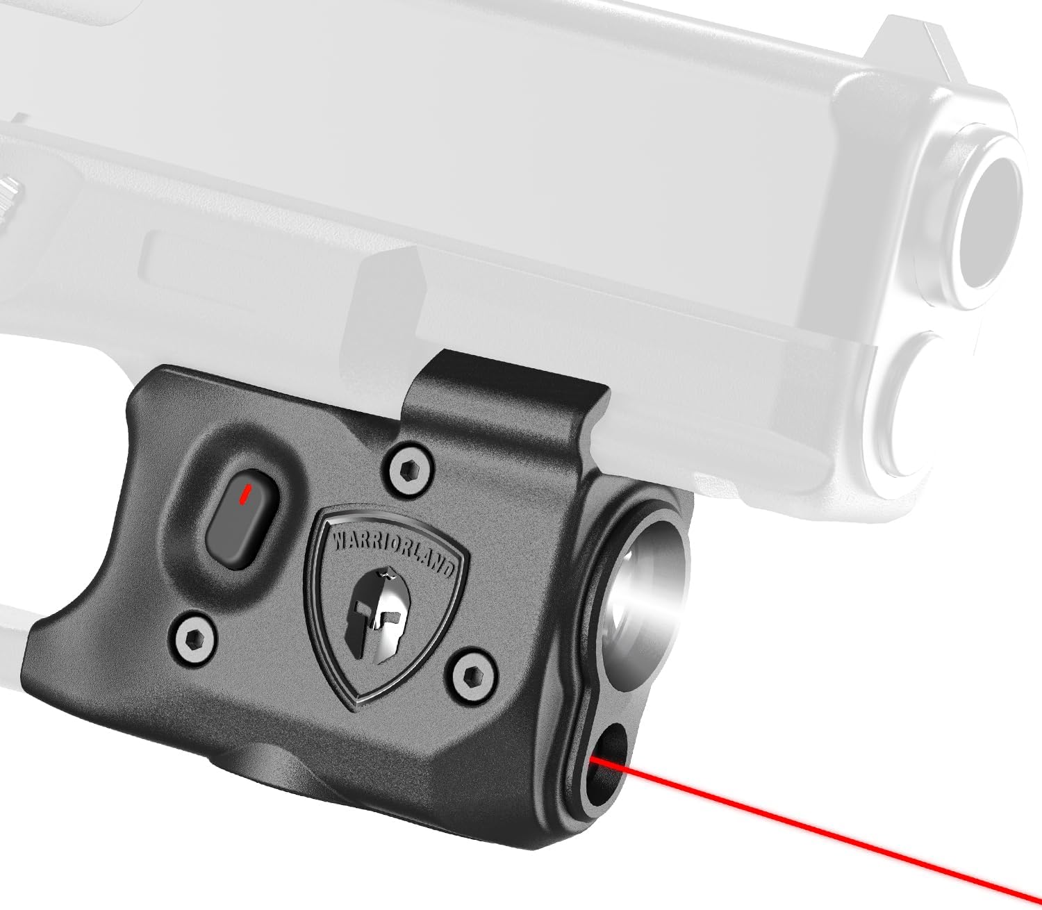 WARRIORLAND Pistol Light Laser Combo Fits Glock 17/19 Gen 3-5, Glock 22/23/31/32 Gen 3-4 & Glock 19X/44/45, Compact 150-Lumen Tactical Weapon Light with Red Laser & White LED Flashlight, SLL-104 - WARRIORLAND