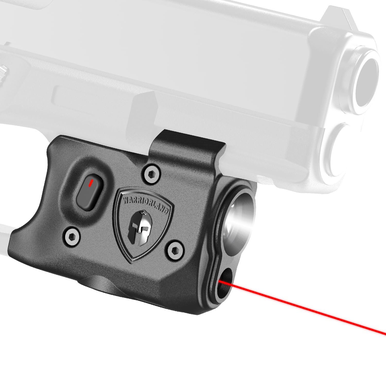 WARRIORLAND Pistol Light Laser Combo Fits Glock 17/19 Gen 3-5, Glock 22/23/31/32 Gen 3-4 & Glock 19X/44/45, Compact 150-Lumen Tactical Weapon Light with Red Laser & White LED Flashlight, SLL-104 - WARRIORLAND