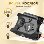 WARRIORLAND Pistol Light Laser & Holster Fit for Springfield Hellcat 3″ Micro-Compact, Compact 150-Lumen Trigger Mounted Tactical Weapon Light with Red Laser White LED & IWB Holster, Power Indicator - WARRIORLAND