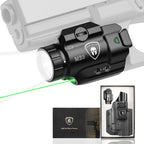 WARRIORLAND MB3 Pistol Light and Custom Kydex Holster, Fit for Sig Sauer P320 Compact M18, Compact 500 Lumens Universal Rail Mounted Tactical Weapon Light with Green Laser & White LED, Power Indicator - WARRIORLAND