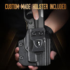 WARRIORLAND Kydex Holster for Gun with Green Laser Light Combo Fit for SCCY CPX1/CPX2 9mm Gen 1-2 Pistol, WLS-107G Laser Beam Sight with Power Indicator & Concealed Carry IWB Right-Hand Holster - WARRIORLAND