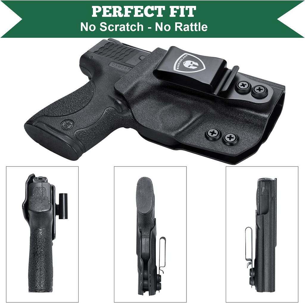 M&P Shield 9mm/Plus Holster, IWB Kydex Holster Fit: S&W M&P Shield Plus 3.1" - M&P Shield 9mm/.40 M2.0 - M&P Shield 9mm/.40 M1.0 Pistol, Inside Waistband Concealed Carry, Adj. Cant&Retention, Right - WARRIORLAND