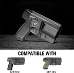 WARRIORLAND Concealed Carry Kydex Holster Fit for CZ P-10 C & CZ P-10 S, Inside Waistband IWB | Adjustable Cant | 'Posi-Click' Retention | Full Length Sweat Guard, Right Hand/Left Hand Option - WARRIORLAND
