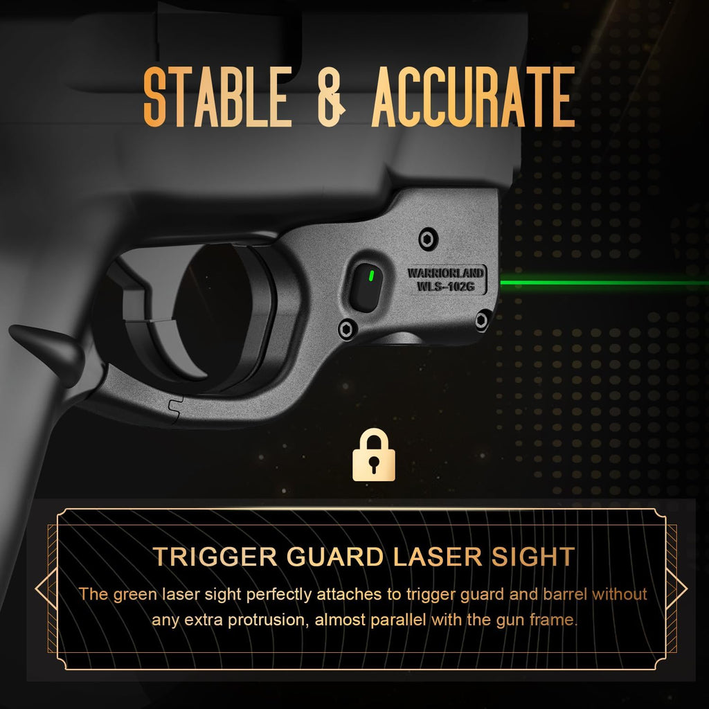 WARRIORLAND Green Laser Sight Fit S&W M&P Shield 9mm/.40 with Kydex Holster, First Green Beam Sight with Power Indicator, M&P Sheld .40 Laser with IWB Holster Right Hand, WLS-102G w/MP Shield Holster - WARRIORLAND