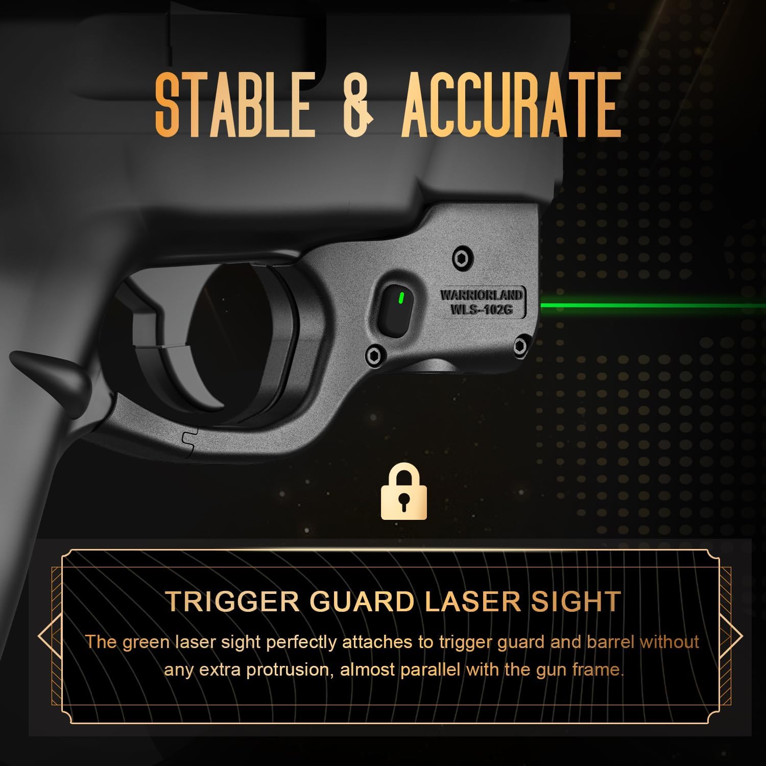 WARRIORLAND Green Laser Sight Fit S&W M&P Shield 9mm/.40 with Kydex Holster, First Green Beam Sight with Power Indicator, M&P Sheld .40 Laser with IWB Holster Right Hand, WLS-102G w/MP Shield Holster - WARRIORLAND