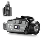WARRIORLAND Crossbow MA2 Universal Rail Mounted 800 Lumens Tactical Light with Taurus G2C/G3C IWB Kydex Holster Combo, Magnetic USB Charging Pistol Light with Screen Displays Battery Status - WARRIORLAND