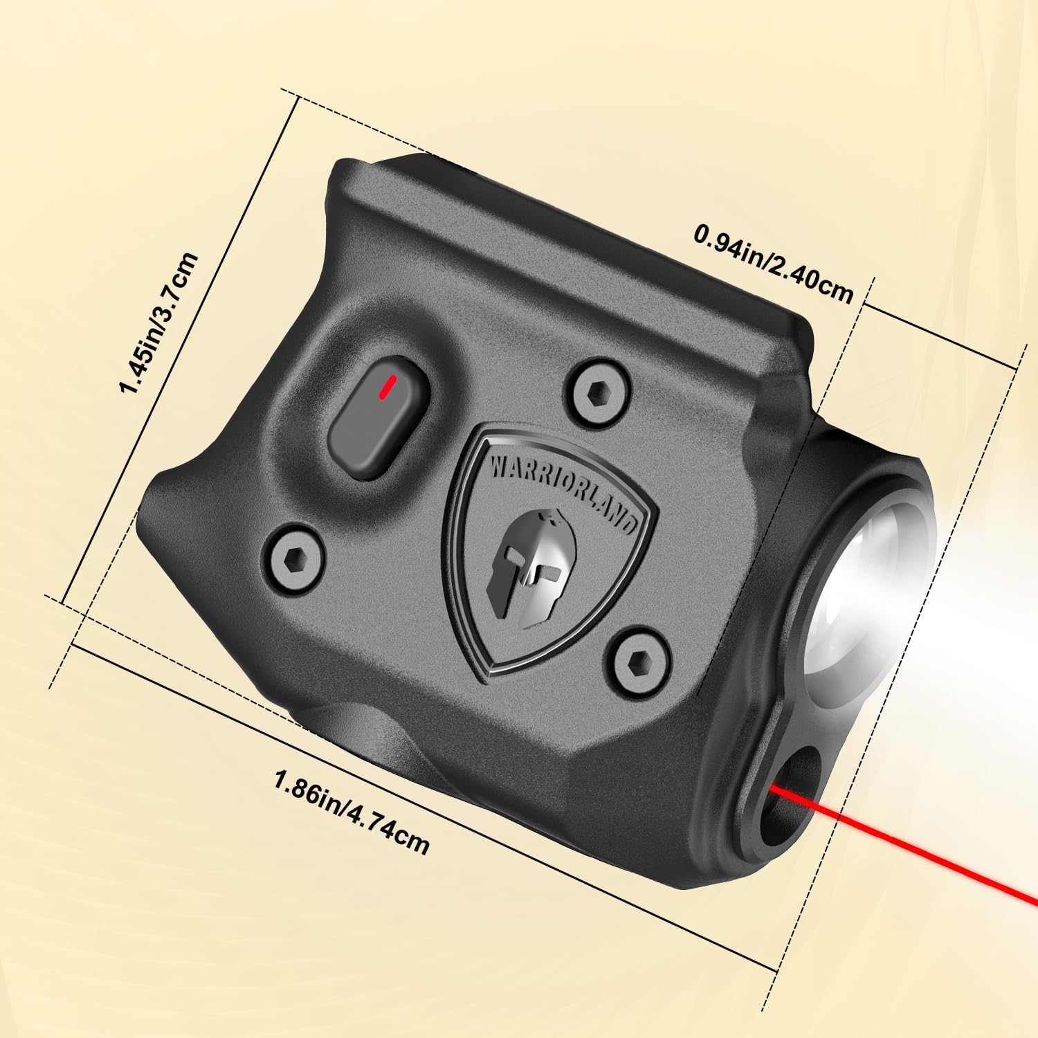 WARRIORLAND Pistol Light Laser Combo Fits Sig Sauer P365 Xmacro, Compact 150-Lumen Trigger & Rail Mounted Tactical Weapon Light, Red Laser & White LED Flashlight, Power Indicator, SLL-109 - WARRIORLAND