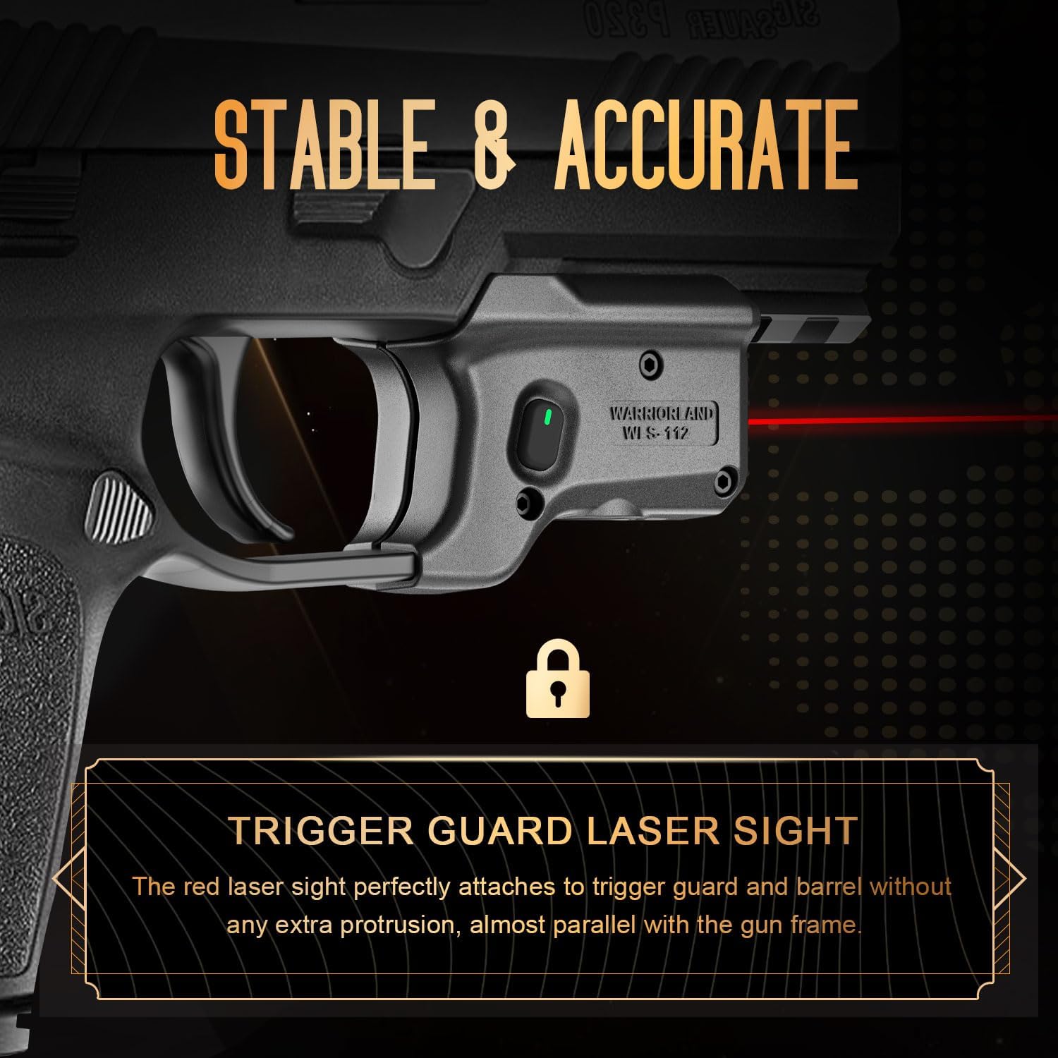 WARRIORLAND Red Laser Light and Holster Combo, Fit for P320 Compact & M18 & Full-Size & M17 - Compac Trigger Laser with Battery Indicator, Right-Hand IWB Concealed Carry Kydex Holster, WLS-112-HW1 - WARRIORLAND
