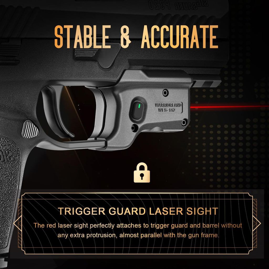 WARRIORLAND Red Laser Light and Holster Combo, Fit for P320 Compact & M18 & Full-Size & M17 - Compac Trigger Laser with Battery Indicator, Right-Hand IWB Concealed Carry Kydex Holster, WLS-112-HW1 - WARRIORLAND