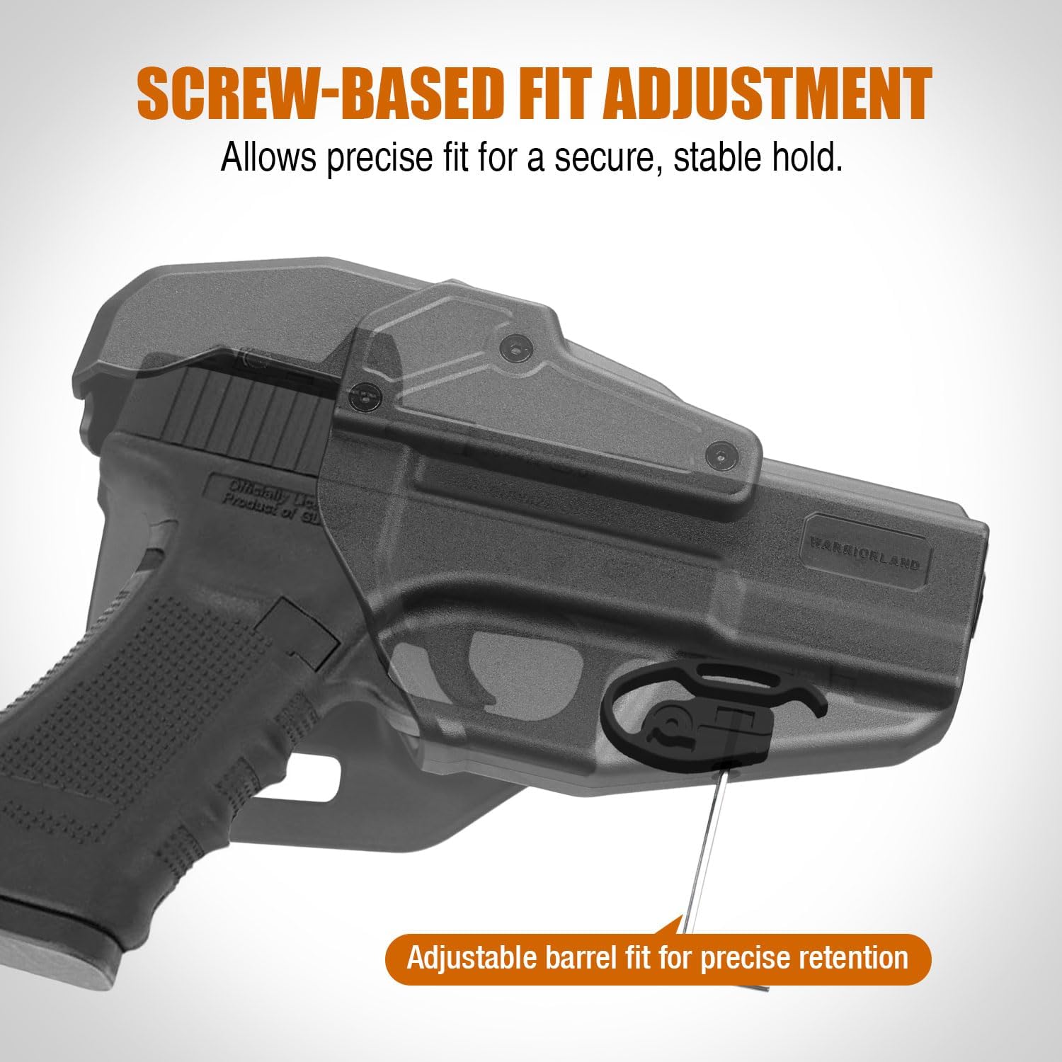 WARRIORLAND Level 2 Duty Holster for Glock 17/19 /22/23 Gen 3-5 & G31/32 Gen3-4 & 19X/44/45/47/49 & MOS Version, Optic Cut with RDS Cover, Thumb Release, Fits 2.0" Belt, Open-Muzzle Gun Holster - WARRIORLAND