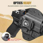 WARRIORLAND Universal Hybrid IWB Gun Holster for Glock 17 19 43X MOS, Sig P320, Taurus G2C, M&P M2.0, Springfield, CZ, Ruger & More – Kydex + Nylon Concealed Carry, Optic Cut, Adj. Cant & Retention - WARRIORLAND