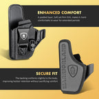WARRIORLAND IWB Hybrid Holster Compatible with Glock 17/ 19 Gen 3-5 & 23/ 32 Gen 3-4 & G19X 44 45 & their MOS version, Concealed Carry Polymer & Leather Holster with Claw/Optics Cut Ready, Right Hand - WARRIORLAND