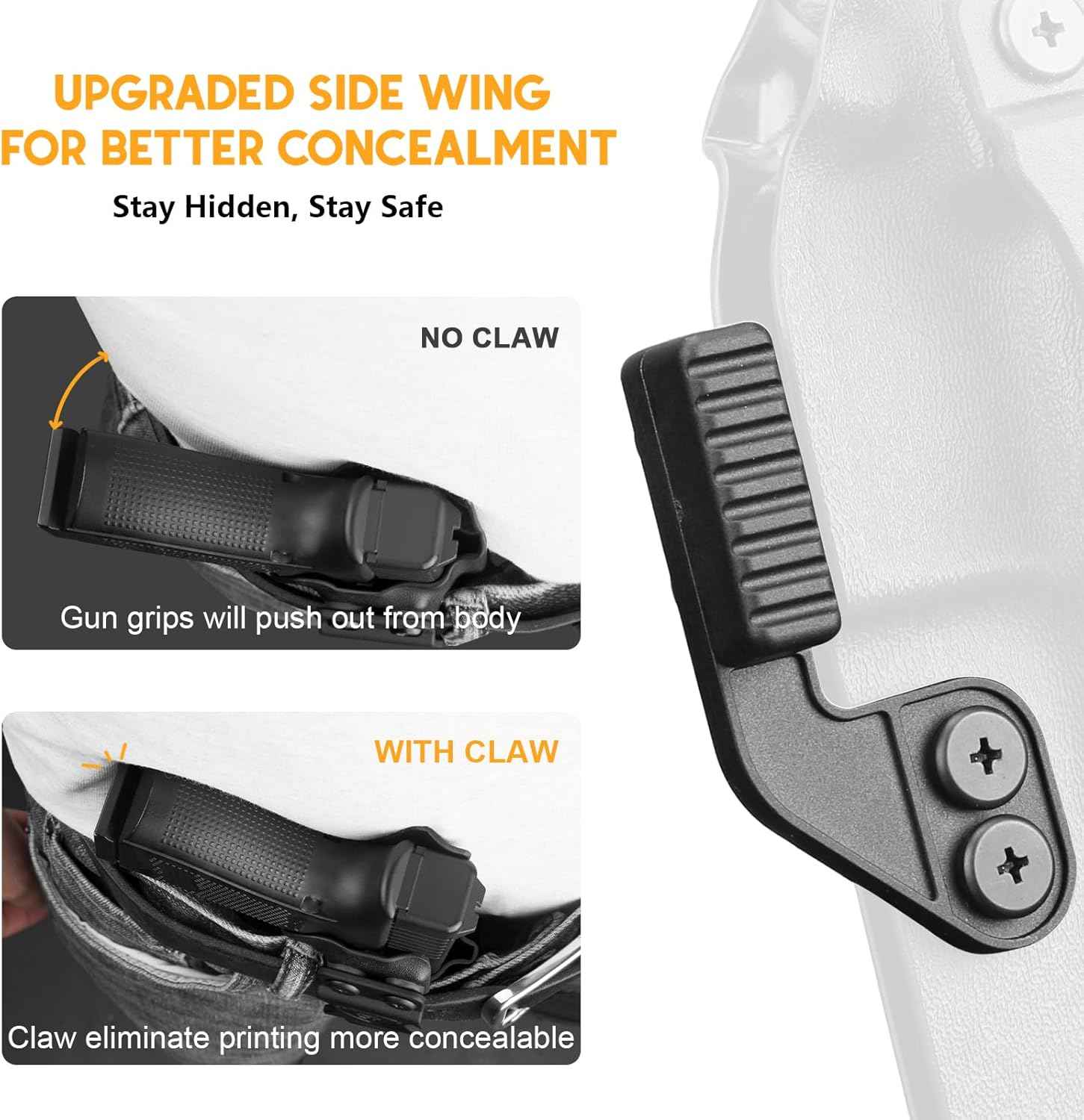 Canik TP9SF / TP9DA IWB Kydex Holster Optic Cut – with Concealment Claw, Adjustable Cant & Audible Click Retention, Inside Waistband Concealed Carry, Right Hand – WARRIORLAND