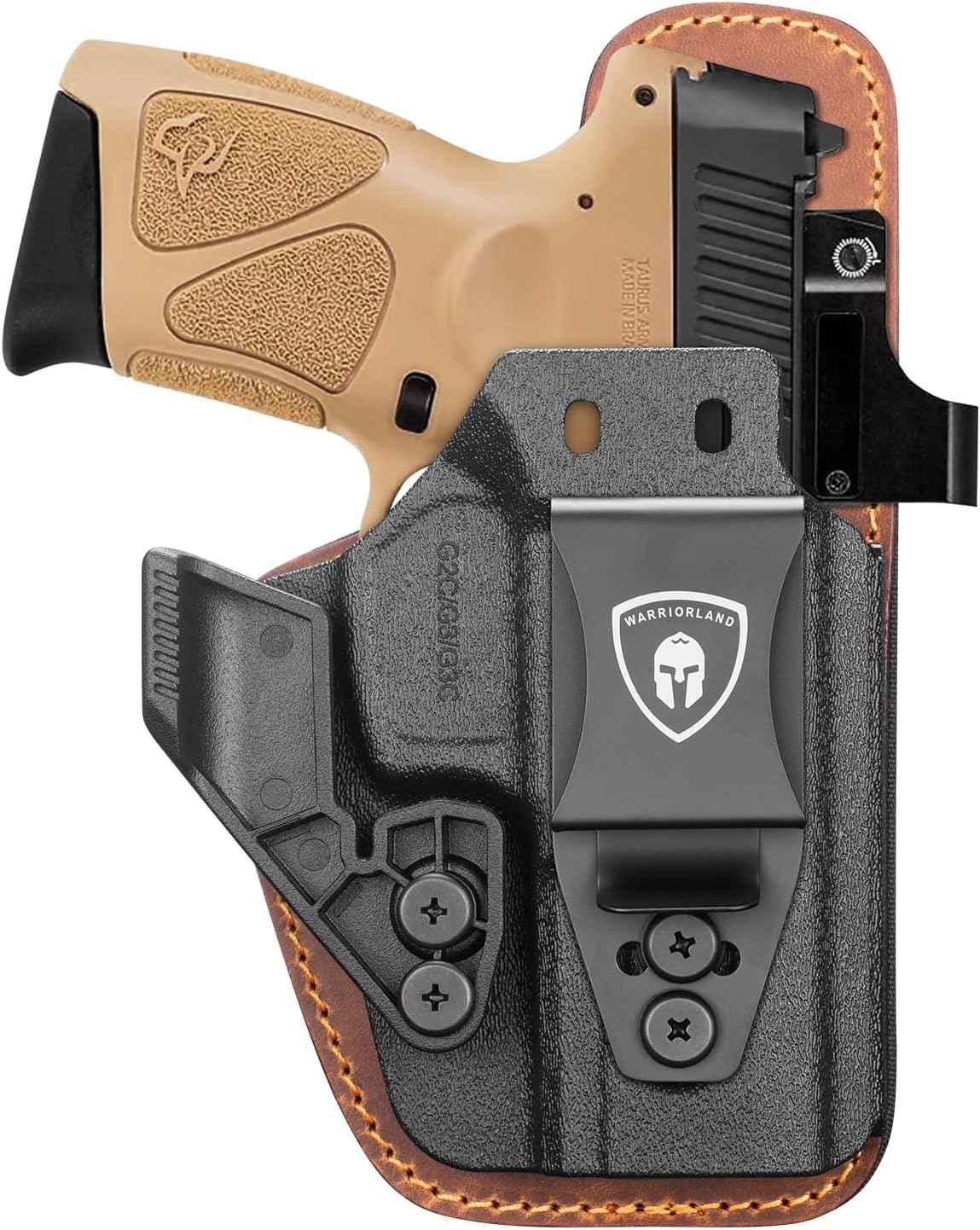 WARRIORLAND IWB Hybrid Holster for Taurus G2C · G3C · G3 · GX4 Carry · G2s · PT111 G2 · PT140 G2 - Optics Ready, Ultimate Comfort Leather-Back, Adjustable Cant/Height/Retention, Right Hand Concealed Carry