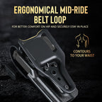 WARRIORLAND Level 2  Kydex Holster Compatible with Glock G17/G19/G34 Gen3-5  G17/G19 Gen4-5 MOS  G19X  G22/23/31/32 Gen3-4 G19X  G34 Gen5 MOS  G44  G45  G45 MOS, Adjustable Loop Fits Belt Width 1.5" - 2.0", Right Hand Thumb Release Holster - WARRIORLAND