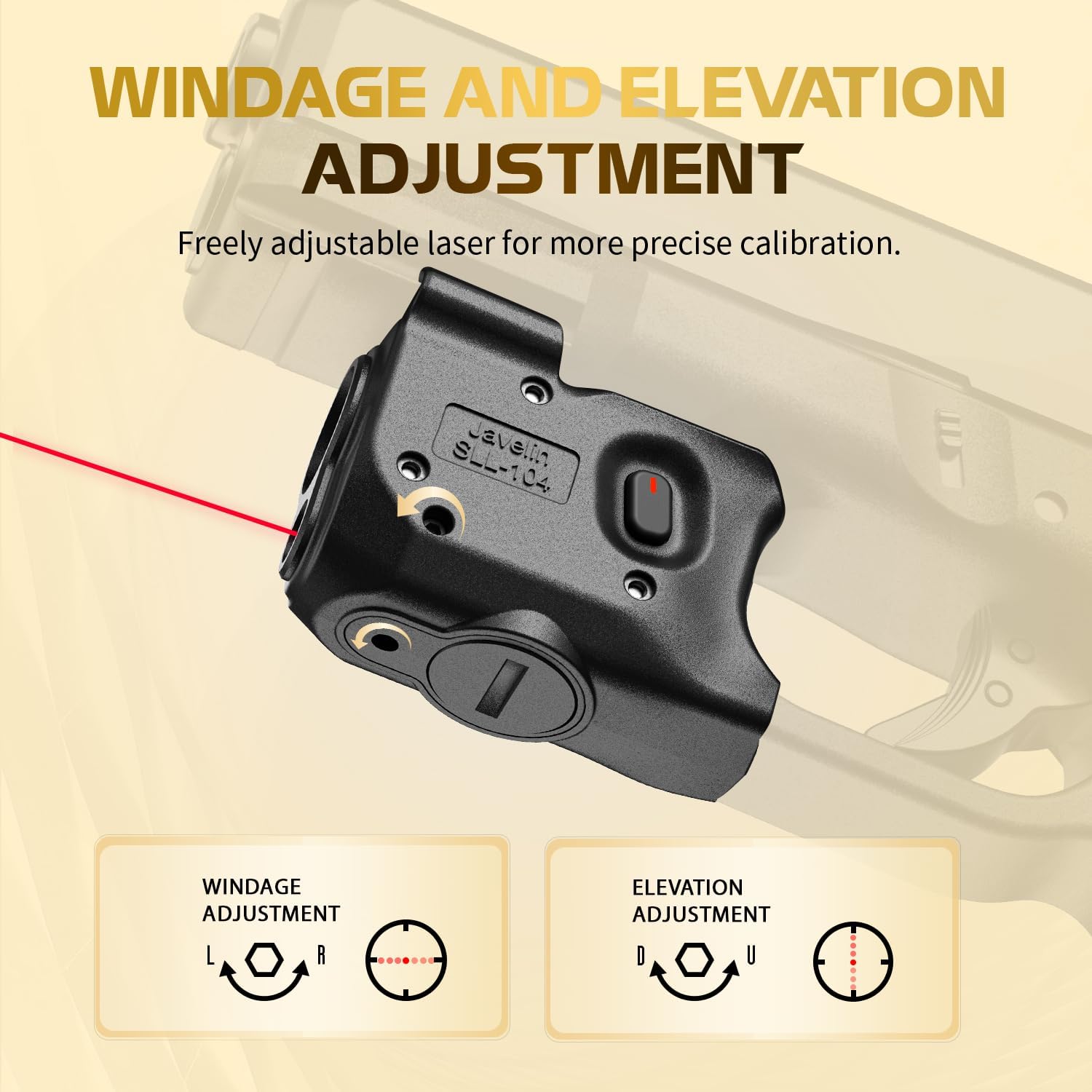 WARRIORLAND Pistol Light Laser Combo Fits Glock 17/19 Gen 3-5, Glock 22/23/31/32 Gen 3-4 & Glock 19X/44/45, Compact 150-Lumen Tactical Weapon Light with Red Laser & White LED Flashlight, SLL-104 - WARRIORLAND