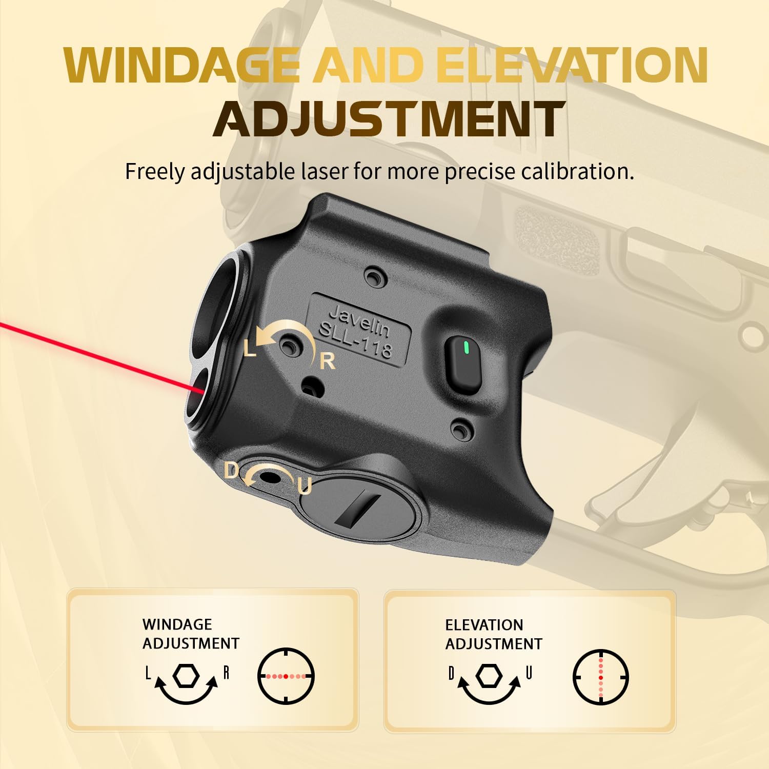 WARRIORLAND Pistol Light Laser & Holster Fit for Springfield Hellcat 3″ Micro-Compact, Compact 150-Lumen Trigger Mounted Tactical Weapon Light with Red Laser White LED & IWB Holster, Power Indicator - WARRIORLAND