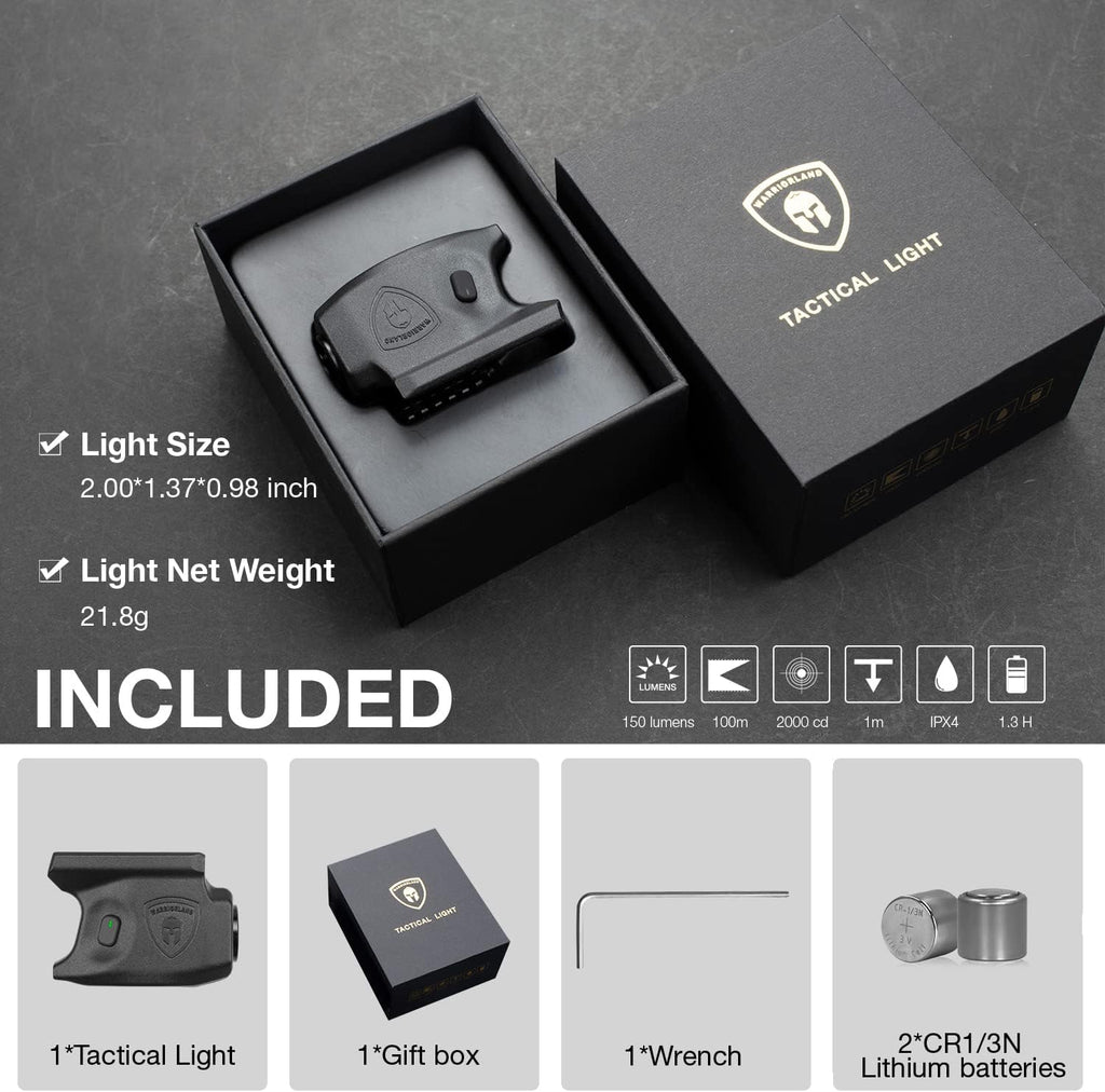 WARRIORLAND Mini Gun Light Compatible with Sig Sauer P365 / P365X / P365 XL Pistol, 150 Lumens Sig P365 Handgun Light, Rail Mount LED Tactical Flashlight P365 SL-1 - WARRIORLAND