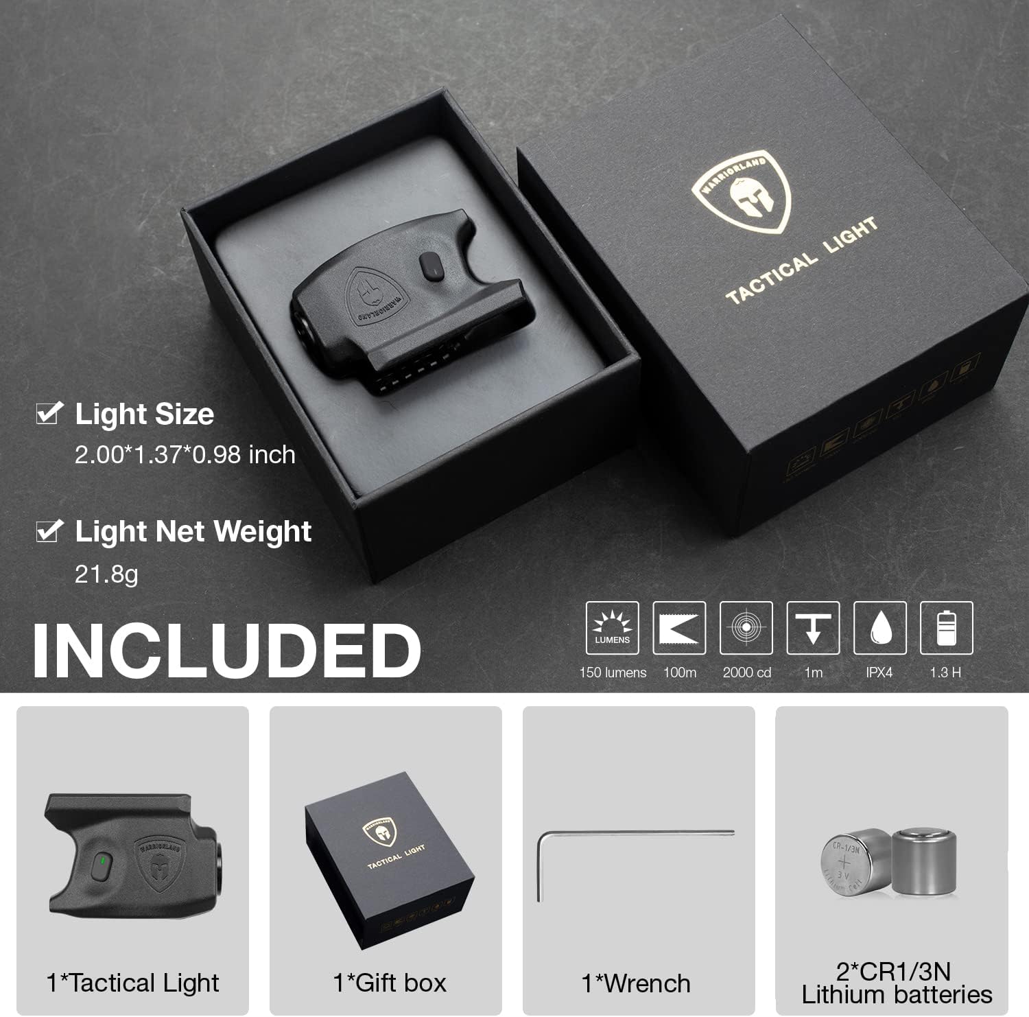 WARRIORLAND Mini Gun Light Compatible with Sig Sauer P365 / P365X / P365 XL Pistol, 150 Lumens Sig P365 Handgun Light, Rail Mount LED Tactical Flashlight P365 SL-1 - WARRIORLAND