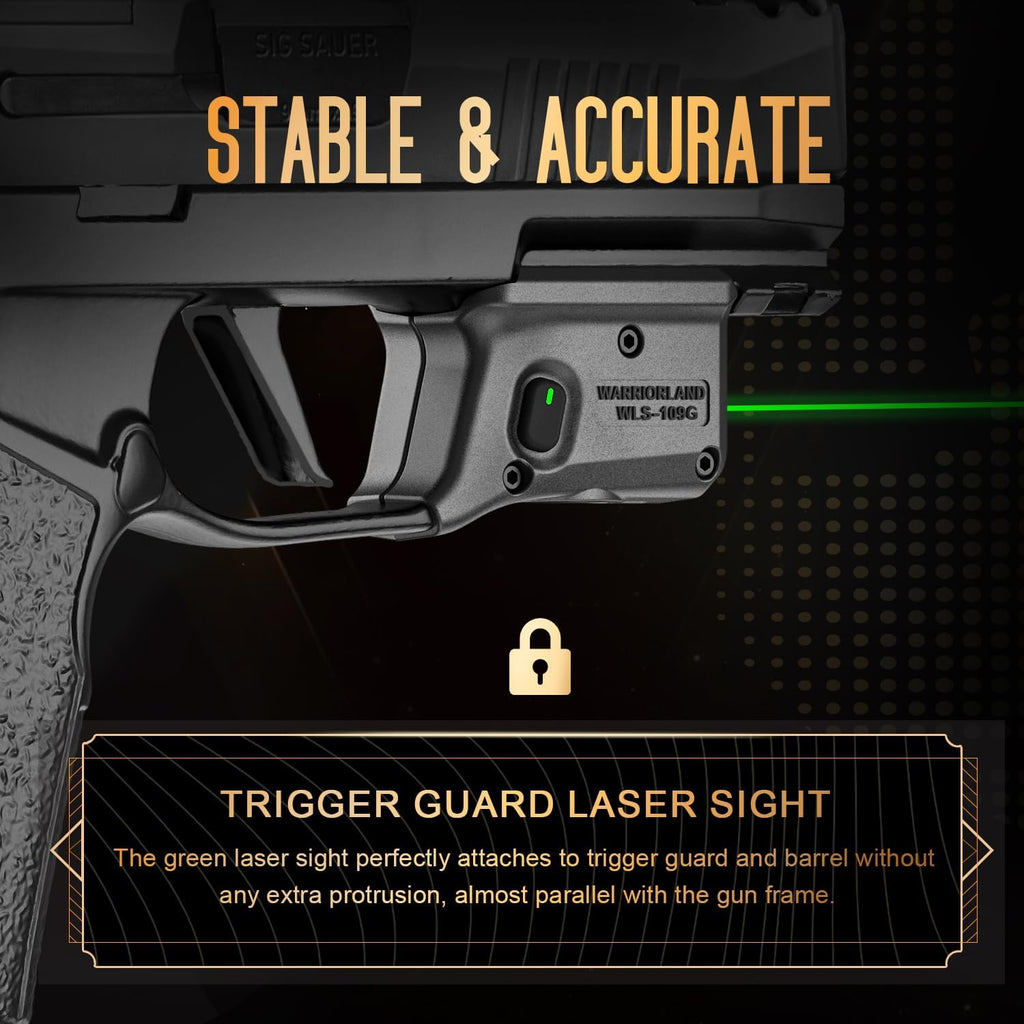 WARRIORLAND Green Laser Light and Holster Fit for Sig P365X-Macro - Compact Lightweight Trigger Laser with Battery Indicator, Includes Custom Right-Hand IWB Concealed Carry Kydex Holster, WLS-109G-HW1 - WARRIORLAND