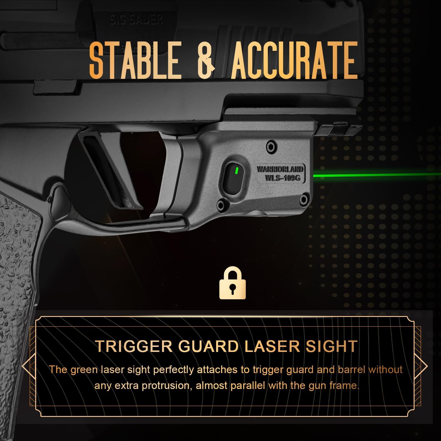 WARRIORLAND Green Laser Light and Holster Fit for Sig P365X-Macro - Compact Lightweight Trigger Laser with Battery Indicator, Includes Custom Right-Hand IWB Concealed Carry Kydex Holster, WLS-109G-HW1 - WARRIORLAND