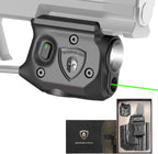 WARRIORLAND Pistol Light Laser & Holster Fit for Sig P365-XMACRO, Compact 150-Lumen Trigger Mounted Tactical Weapon Light with GreenLaser White LED Flashlight & IWB Holster, Power Indicator - WARRIORLAND