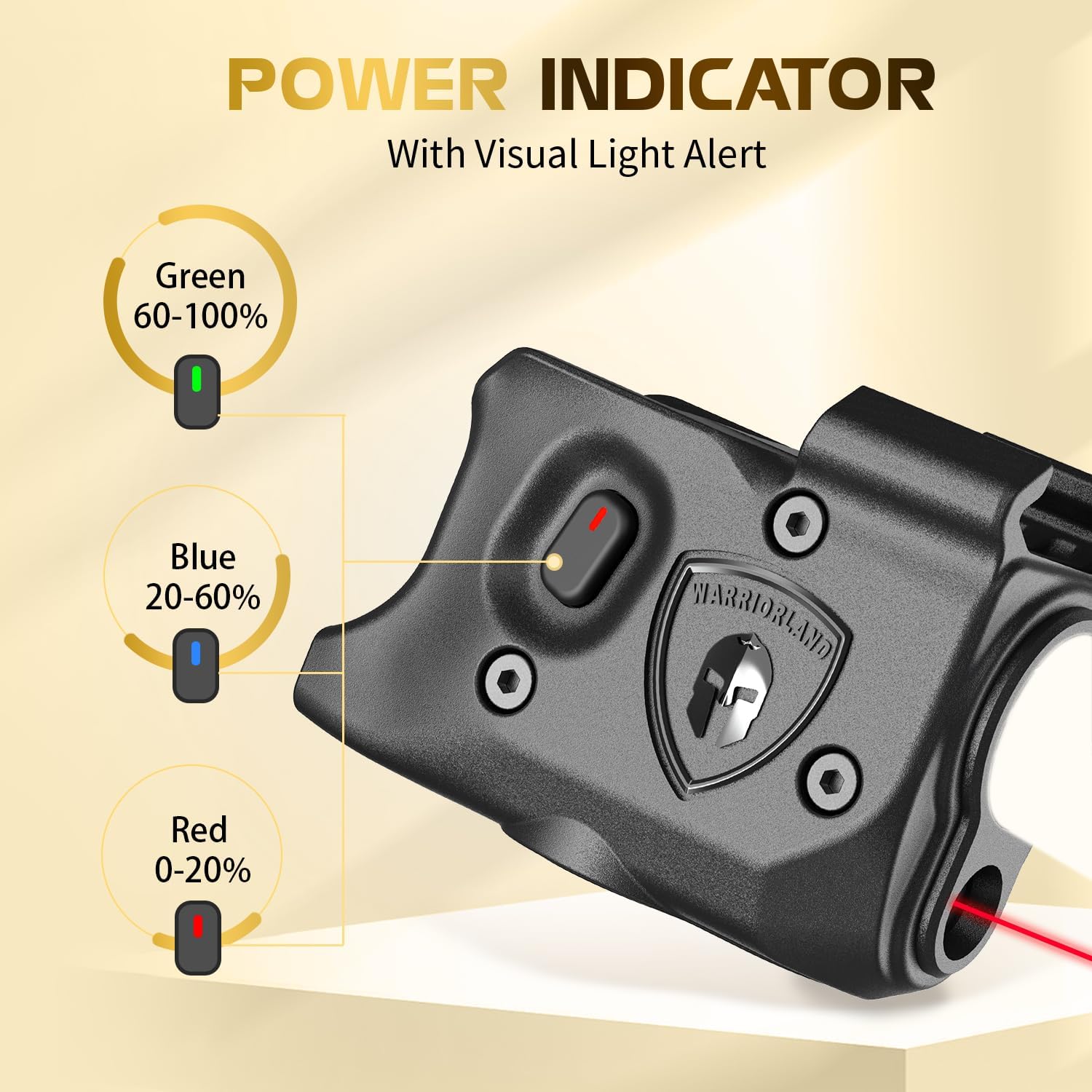 WARRIORLAND Pistol Light Laser & Holster Fit for Glock 17/19 Gen 3-5, Glock 22/23/31/32 Gen 3-4 & Glock 19X/44/45, Compact 150-Lumen Trigger Tactical Light with Red Laser White LED & IWB Holster - WARRIORLAND