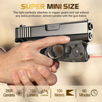 WARRIORLAND Pistol Light Laser & Holster Fit for Glock 43 / 43X (No Rail Version), Compact 150-Lumen Trigger Mounted Tactical Weapon Light with Red Laser White LED & IWB Holster, Power Indicator - WARRIORLAND