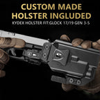 WARRIORLAND MA1 800 Lumens Rail Mounted Universal Pistol Light, Combo Custom Holster for Glock 17/19 Gen 3-5 & Glock 22/23 /31/32 Gen 3-4 & Glock 19X /44/45, Rechargeable | Screen Power Status - WARRIORLAND