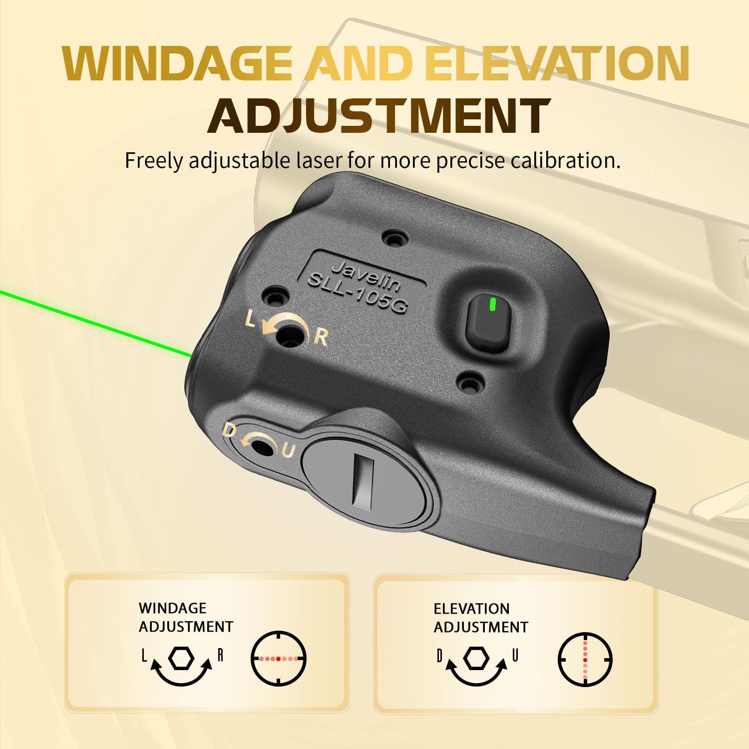 WARRIORLAND Pistol Light Laser Combo Fits Glock 42/43/43X/48 (No Rail), Compact 150-Lumen Trigger Mounted Tactical Weapon Light with Green Laser & White LED, Power Indicator & 3 Light Mode, SLL-105G - WARRIORLAND