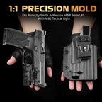 WARRIORLAND MB2 Pistol Light and Custom Kydex Holster, Fit for S&W M&P 9 M2.0 Compact 4.0'' Barrel, 500-Lumen Universal Rail Mounted Tactical Weapon Light with White LED Flashlight, Power Indicator - WARRIORLAND
