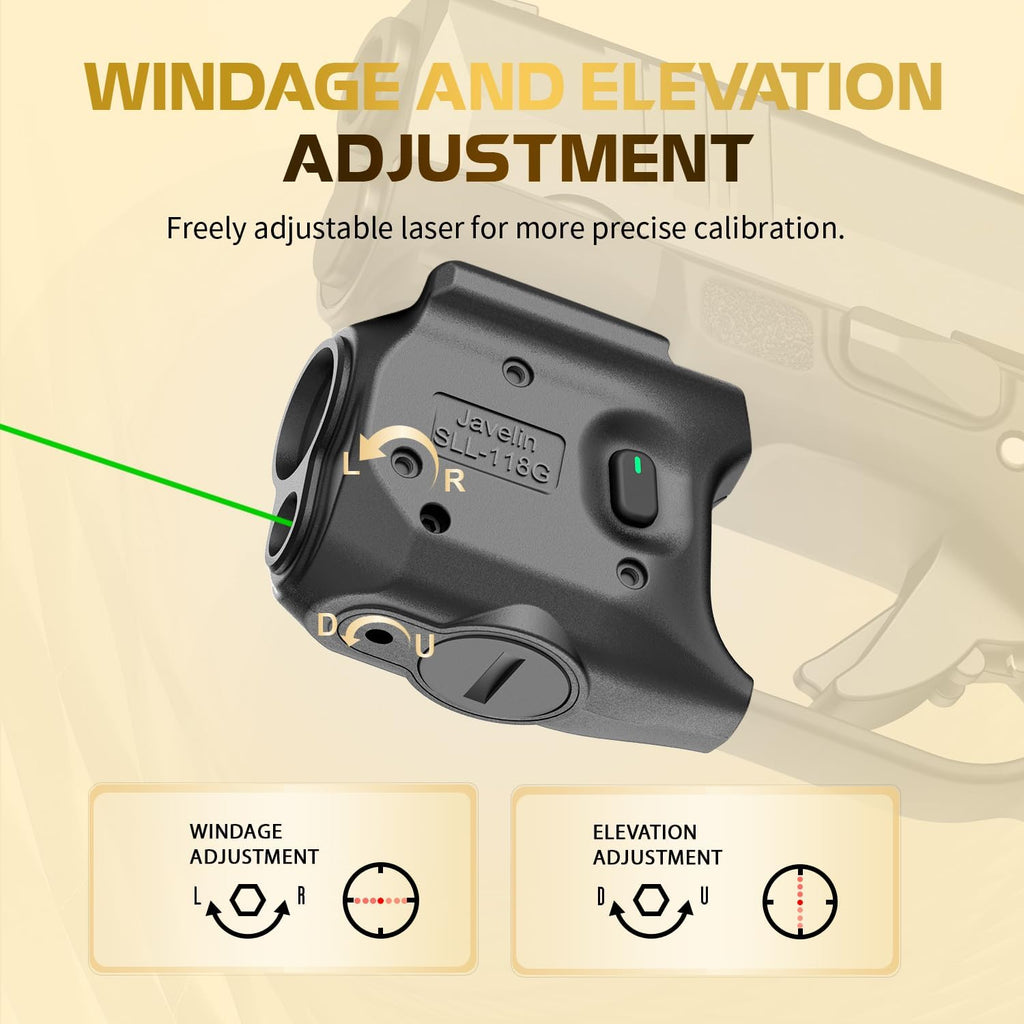 WARRIORLAND Pistol Light Laser & Holster Fit for Springfield Hellcat 3″ MICRO-COMPACT, Compact 150-Lumen Trigger Mounted Tactical Weapon Light with Green Laser White LED & IWB Holster, Power Indicator - WARRIORLAND